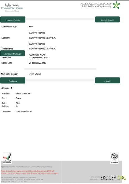 Modèle Word et PDF de licence commerciale des Émirats arabes unis à Dubaï 1 template Modèle Word et PDF de licence commerciale des Émirats arabes unis à Dubaï 1 template